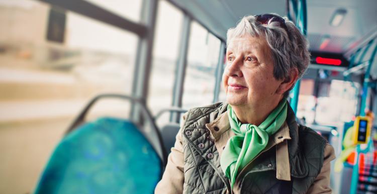 lady on the bus