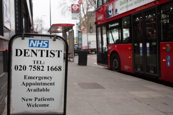 Sign outside dental practice advertising appointments