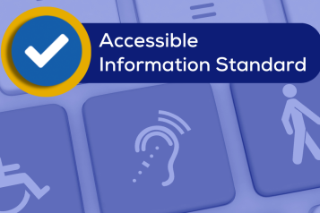 A picture of a keyboard with Accessible Information Standard on it