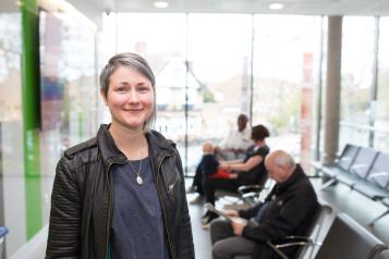 woman in waiting room