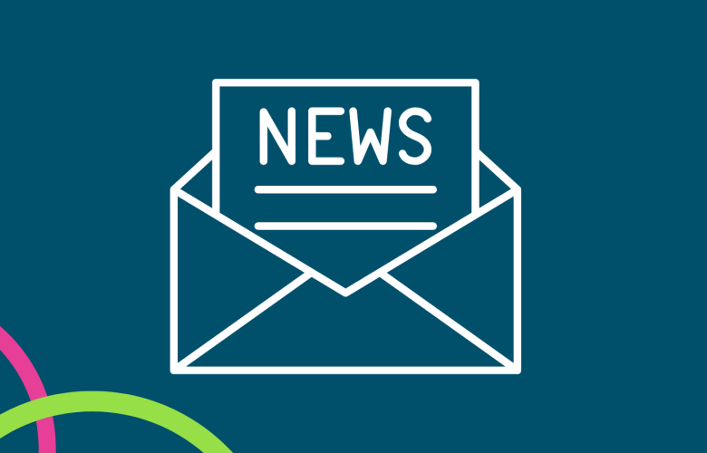 envelope graphic containing a letter saying news